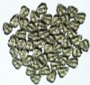 50 10x8mm Transparent Black Diamond Leaf Beads